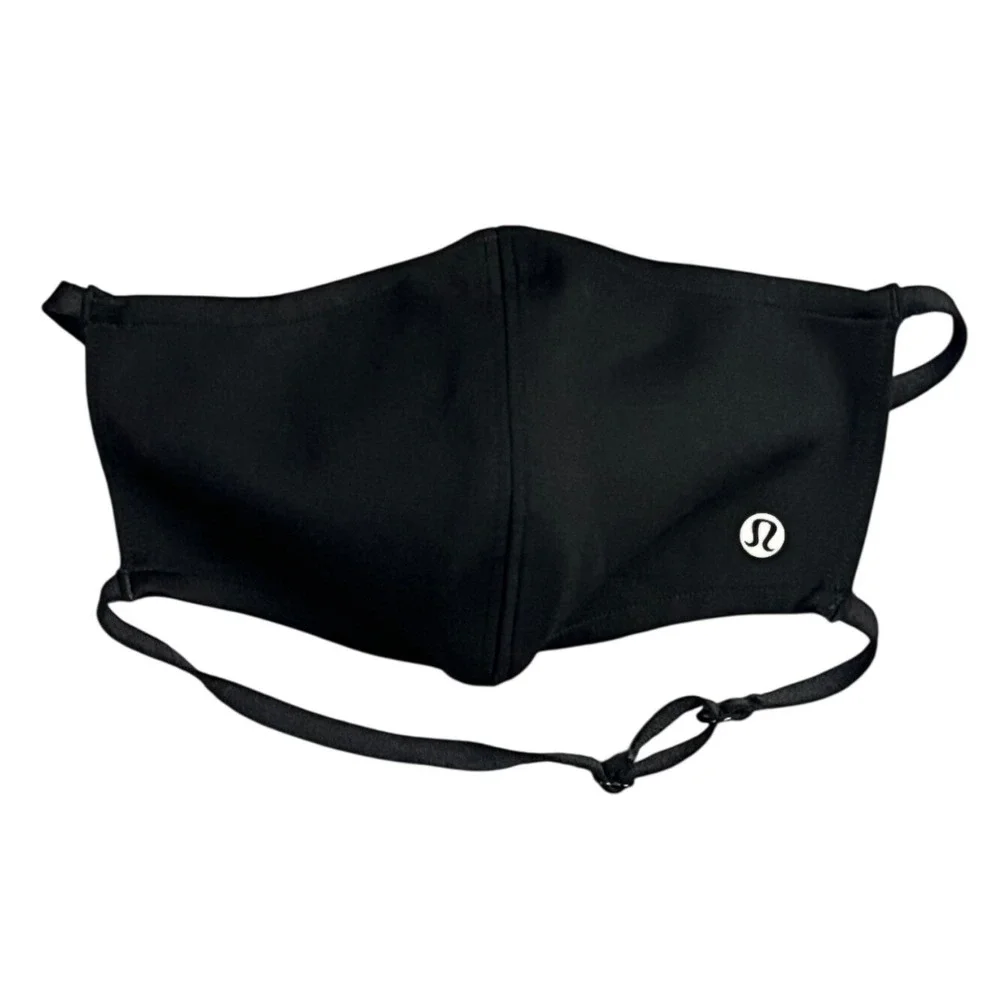 Lululemon Double Strap Face Mask Black OS Adjustable Reusable‎ Athletic Running